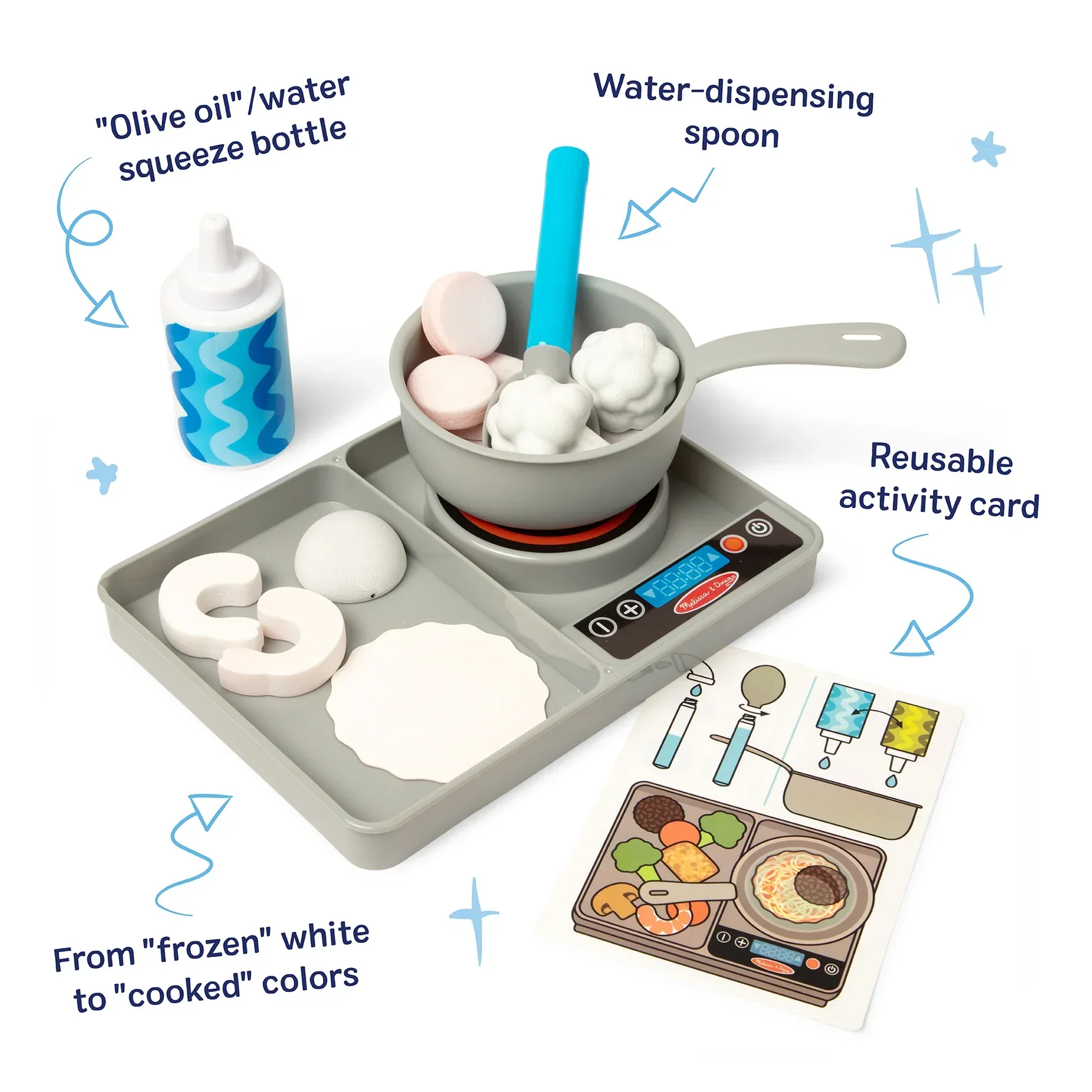 Melissa & Doug Simmer & Stir Stove Top Play Set - Image 3