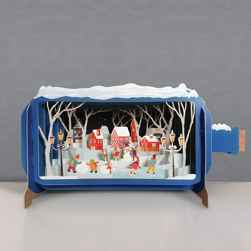 Message in a Bottle 3D Card Village XMIB079