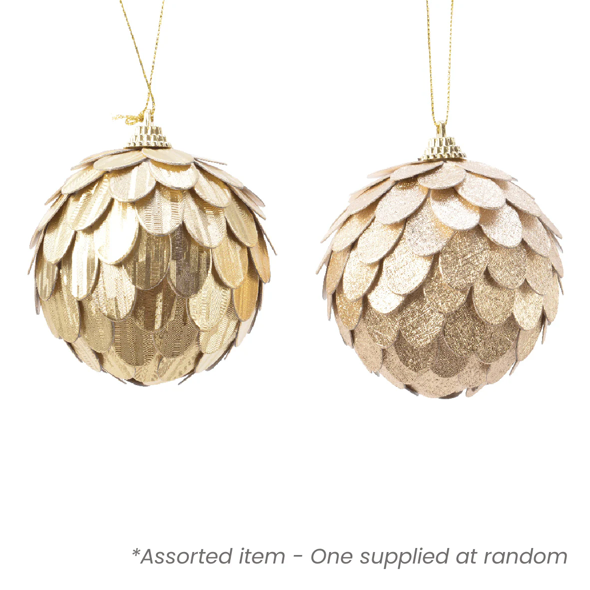 Metallic Gold Foam Bauble Assorted - One Supplied*