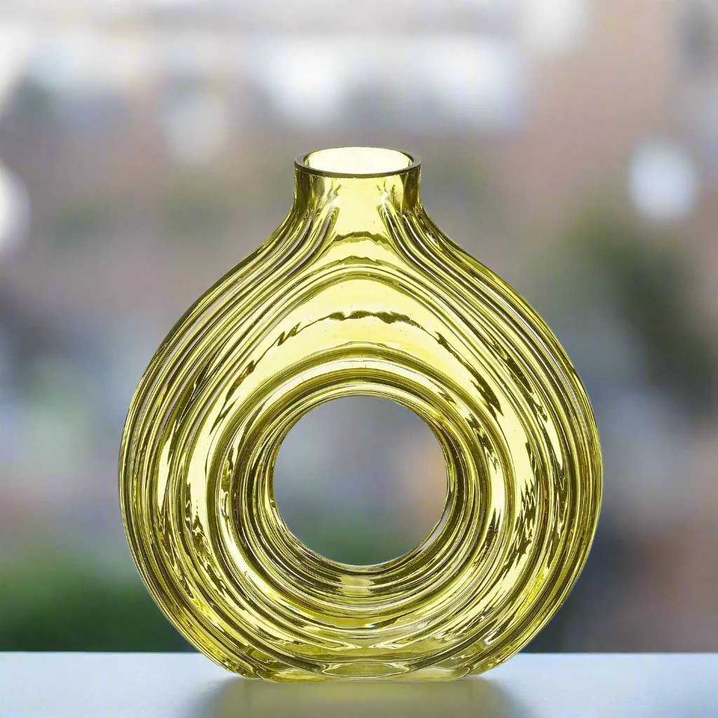 Mica Decorations Sophie Vase Glass Green 18 x 6 x 19cm