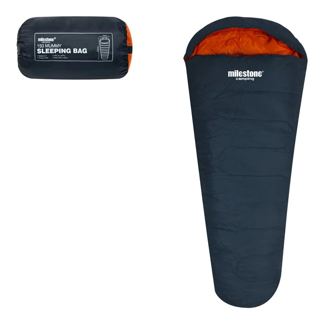 Milestone Mummy Sleeping Bag - Single - 2 Seasons - Charcoal - Image 2
