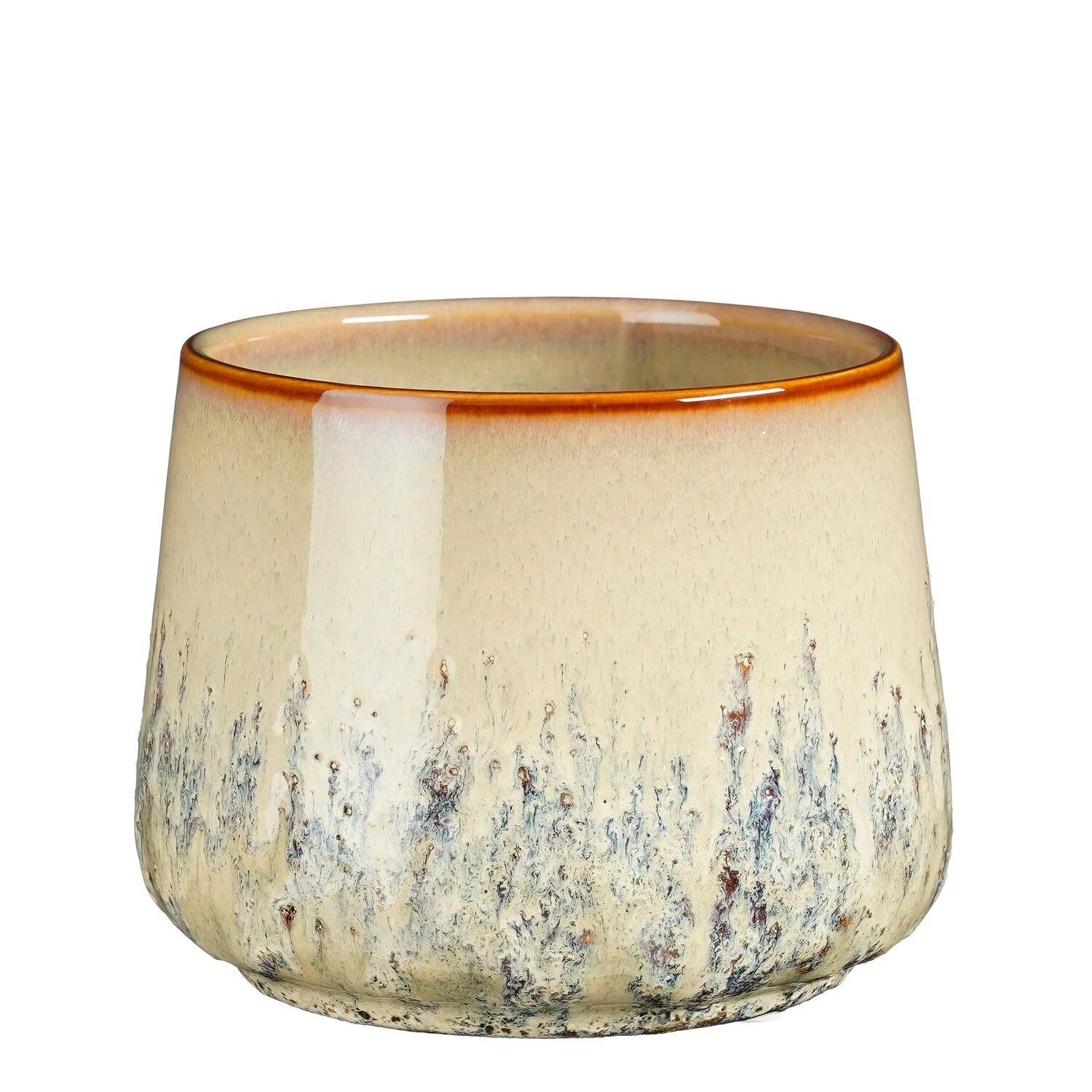 Mylo Ceramic Flower Pot Round Beige 11 x 13.5cm