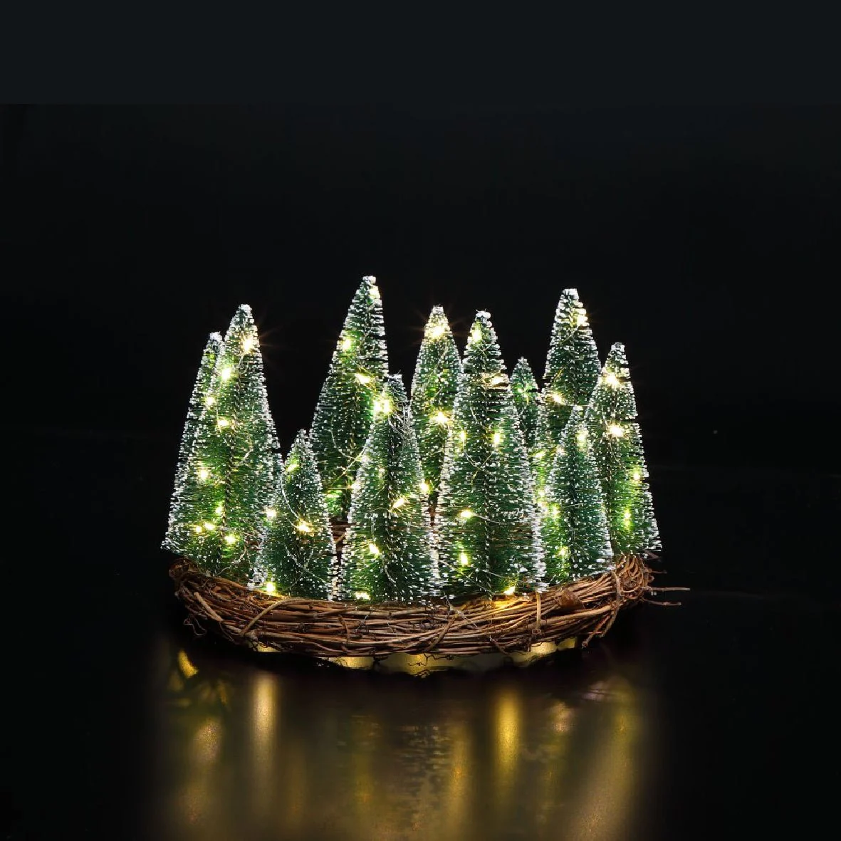Noma Tree Table Wreath With Bristle Trees (Candles not incl.) - Image 2