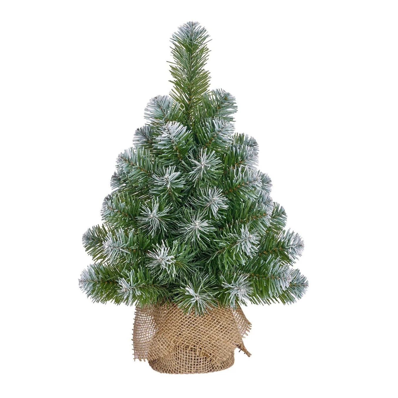 Norton Burlap Mini Christmas Tree with 40 Frosted Tips 45cm