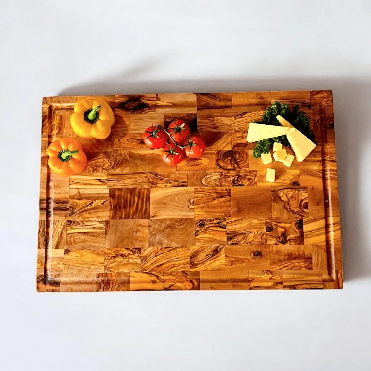 Olive Wood Rectangular End Grain Cutting Board 30cm - Image 2