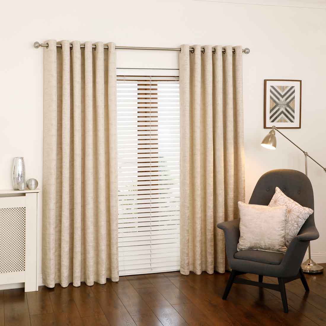 Parkin Pearl Eyelet Curtains 66 x 90