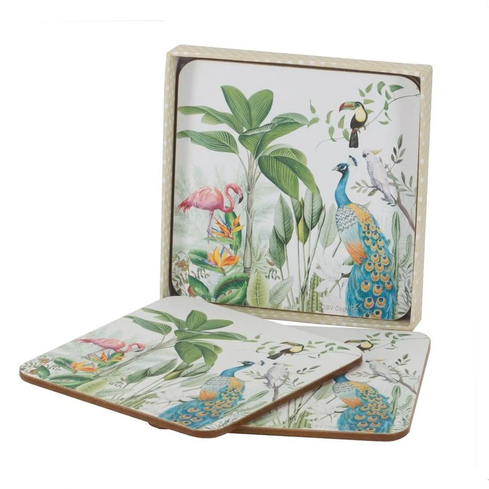 Peacock Coaster Set – Set of 4