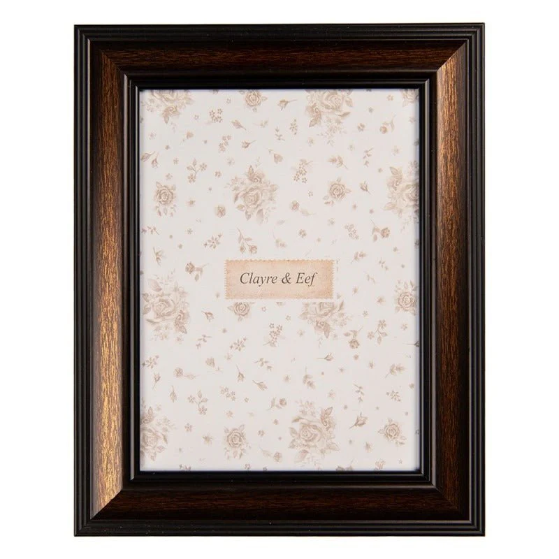 Photo Frame 10 x 15cm Brown Plastic Rectangle Baroque