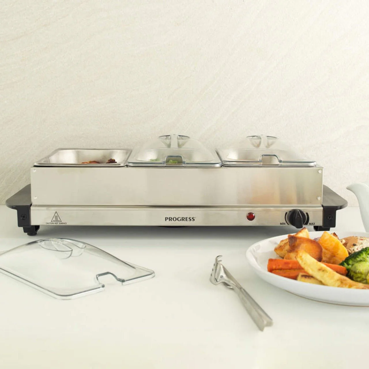 Progress 3 Pan Food Warmer Buffet Server, 3 x 1.5L - Image 3