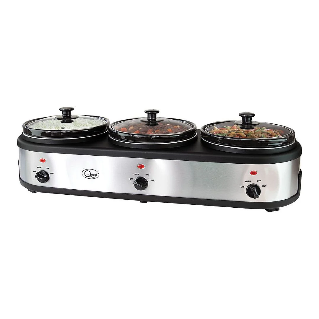 Quest 3 Pot Electric Slow Cooker, Buffet Server & Food Warmer