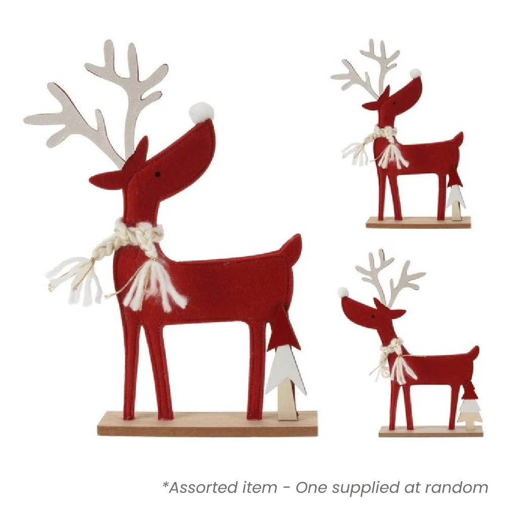 Reindeer with Scarf Christmas Ornament 33cm Assorted