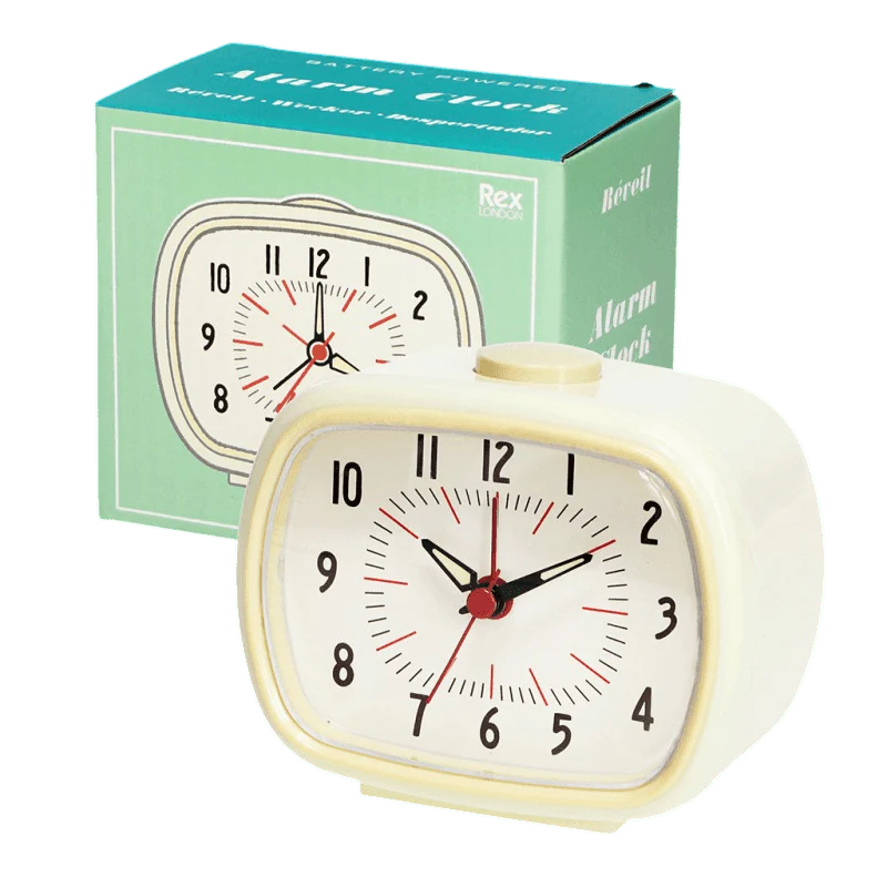 Retro Alarm Clock – Ivory White - Image 3