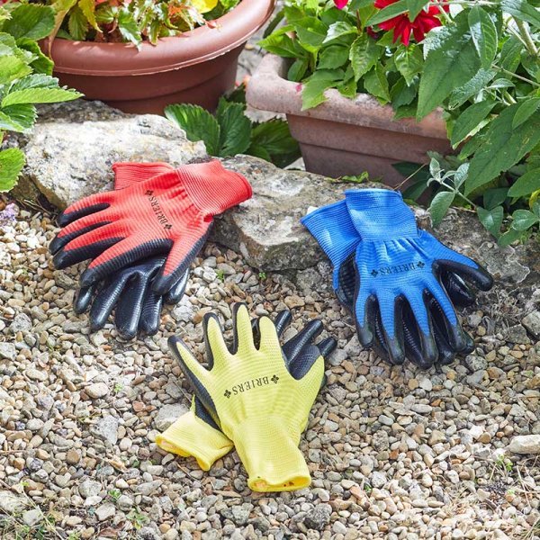 Ribbed Smart Grips Garden Gloves Triple Pack Large