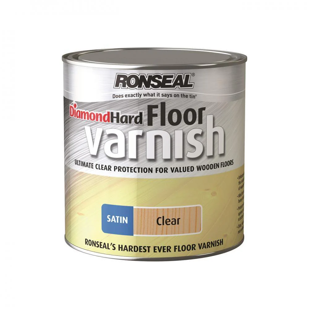 Ronseal Diamond Hard Floor Varnish Satin - 2.5 Litre Mellow
