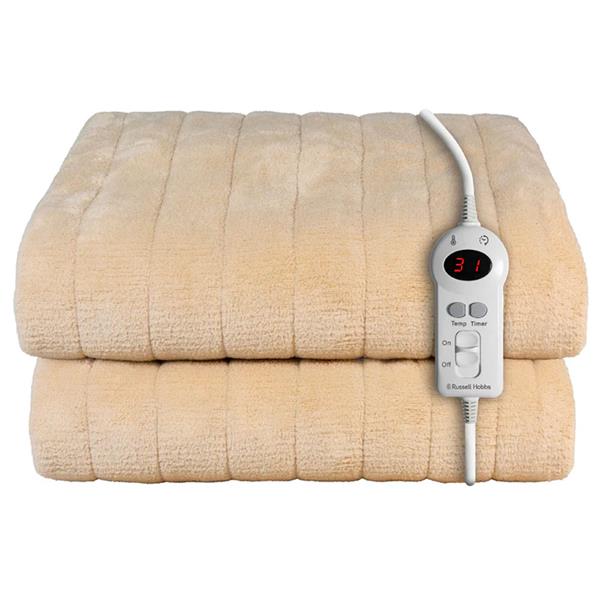 Russell Hobbs Heated Electric Throw Sherpa Microfleece (180 x 130cm) - Beige | RHHT1004BG