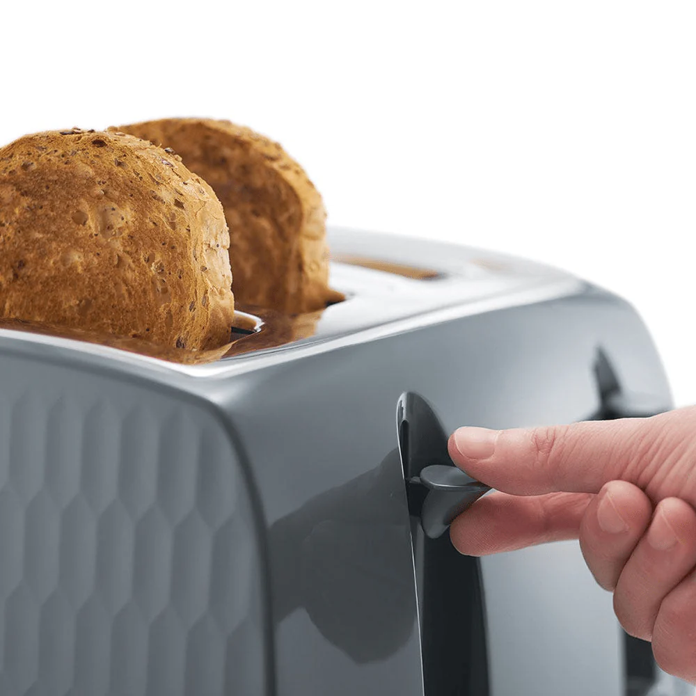 Russell Hobbs Honeycomb 4 Slice Grey Toaster 26073 - Image 3