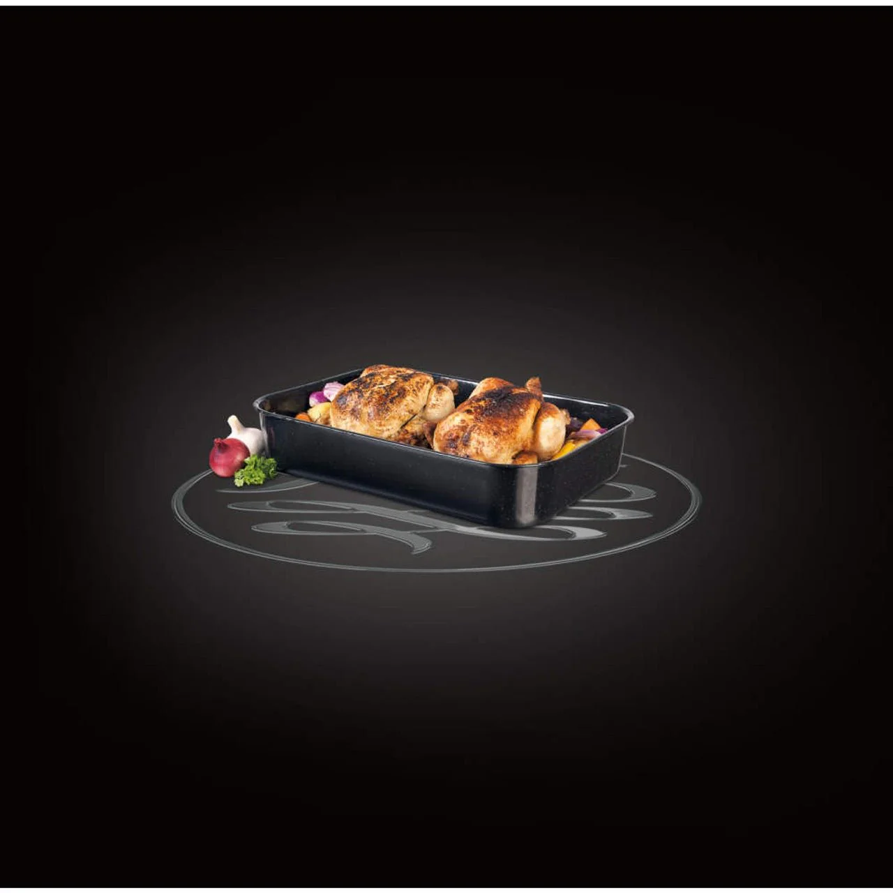 Russell Hobbs Romano Vitreous Enamel Deep Roaster 42 cm Black - Image 8