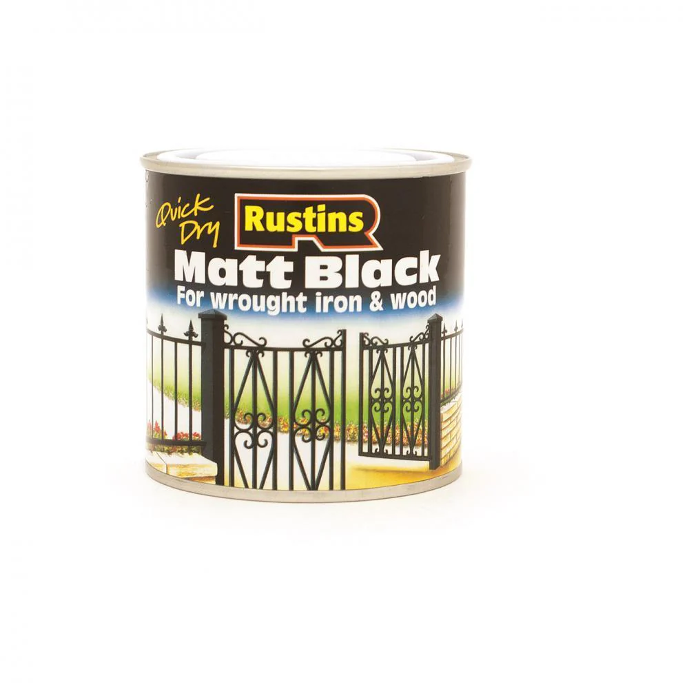 Rustins Quick Dry Black Paint Matt - 250ml