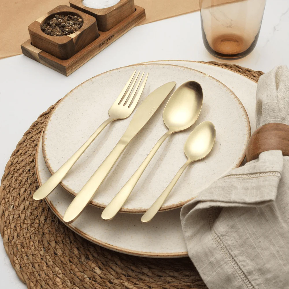 Salter Chiltern 16-Piece Golden Cutlery Set - Image 2