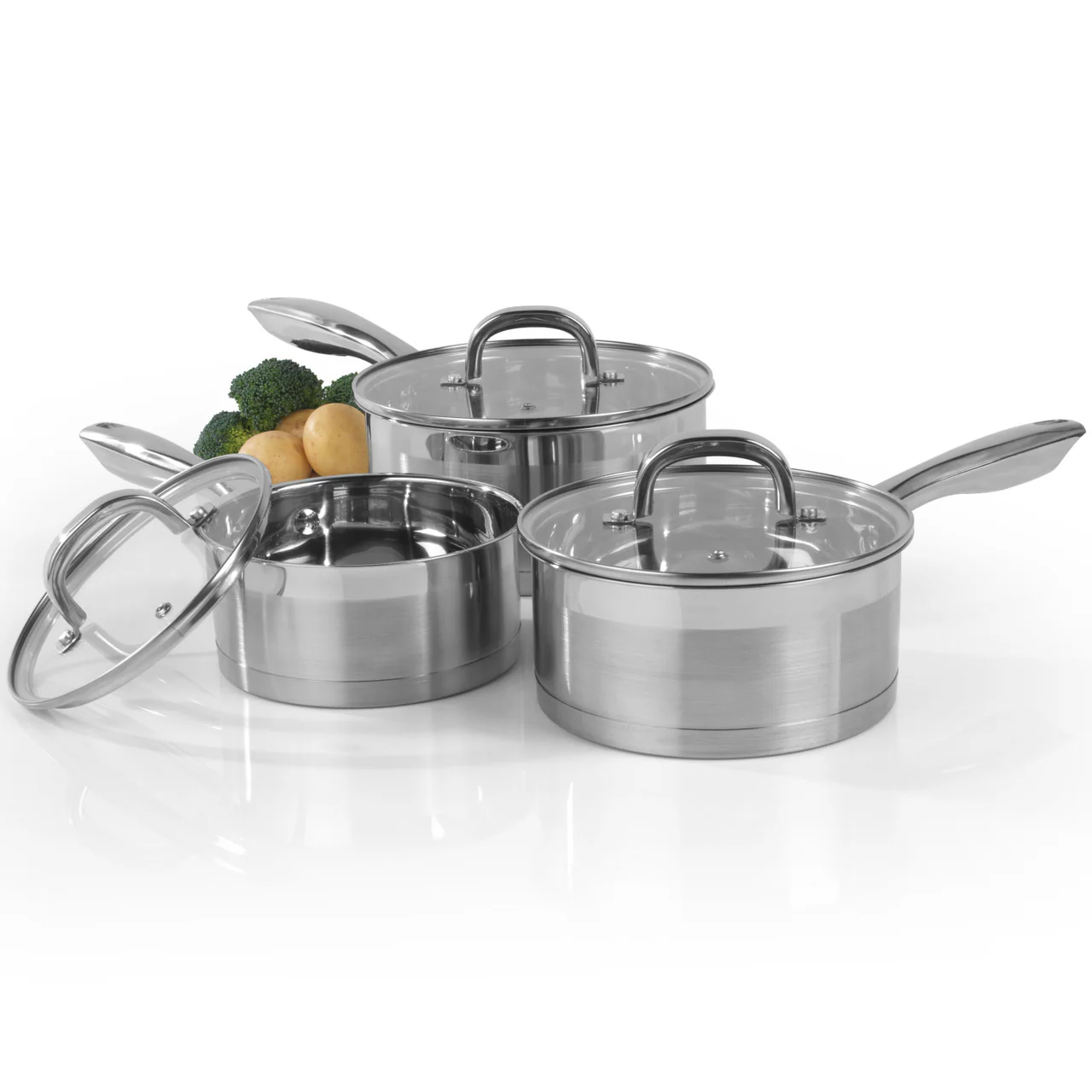 Salter Timeless Collection Stainless Steel 3pc Saucepan Set