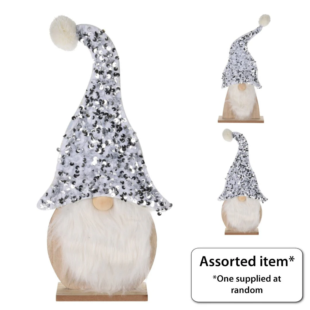 Santa with Sequins Standing Decoration 32cm