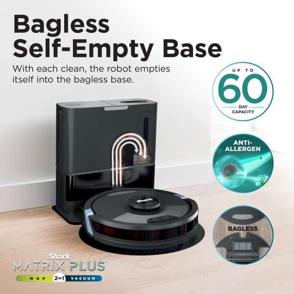 Shark Matrix Plus 2-in-1 Self-Empty Robot Vacuum & Mop RV2620WAUK - Image 9