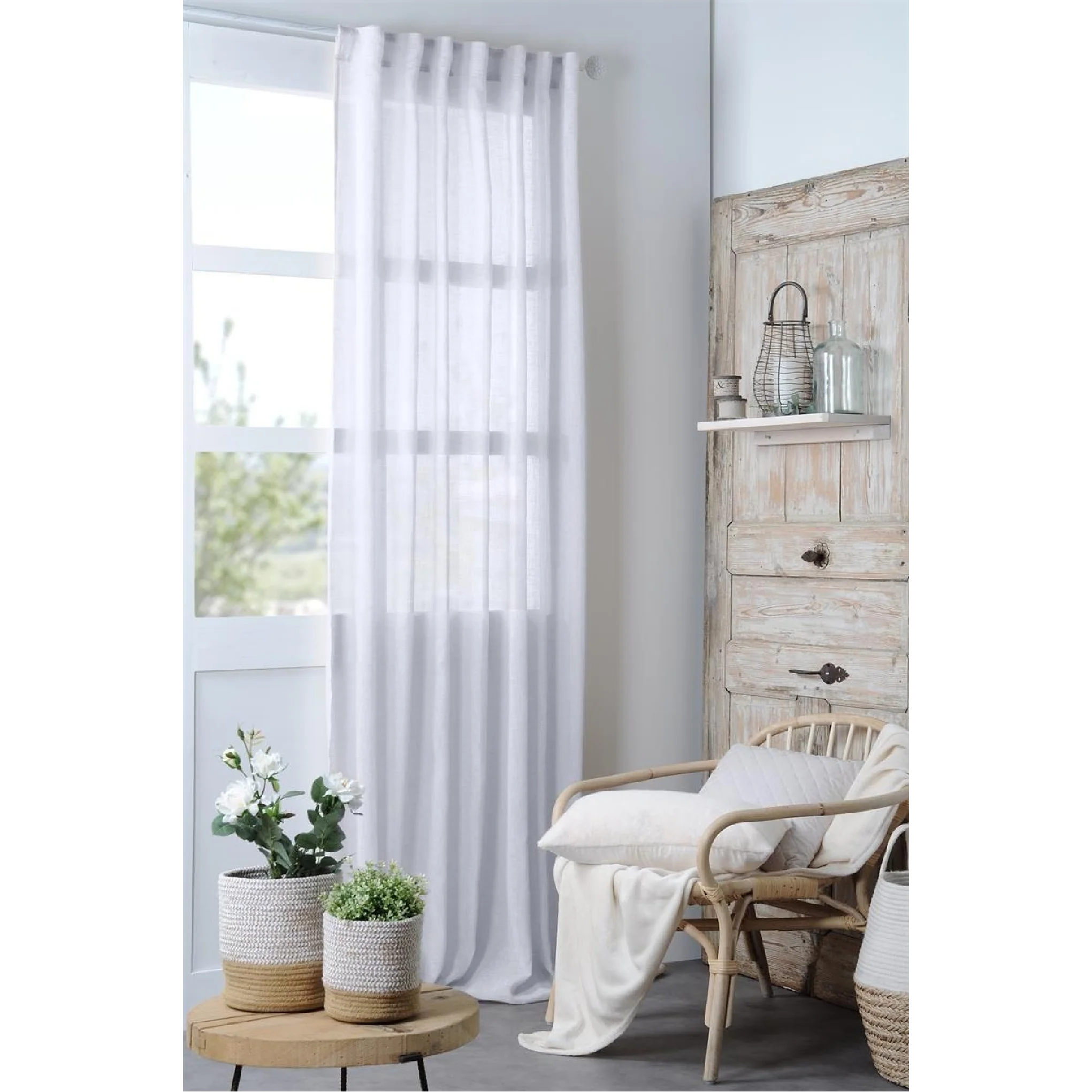 Sheer Curtain Madrid White 140 x 260cm - Image 3