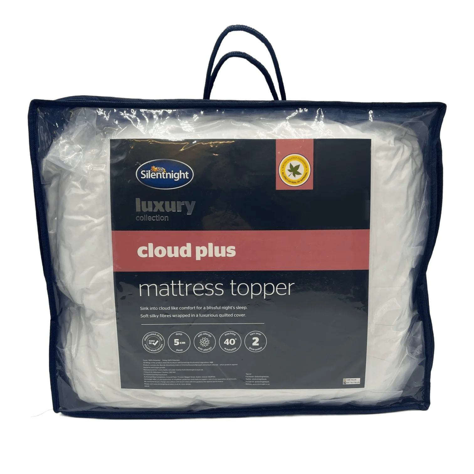 Silentnight Luxury Collection Cloud Plus Mattress Topper Kingsize