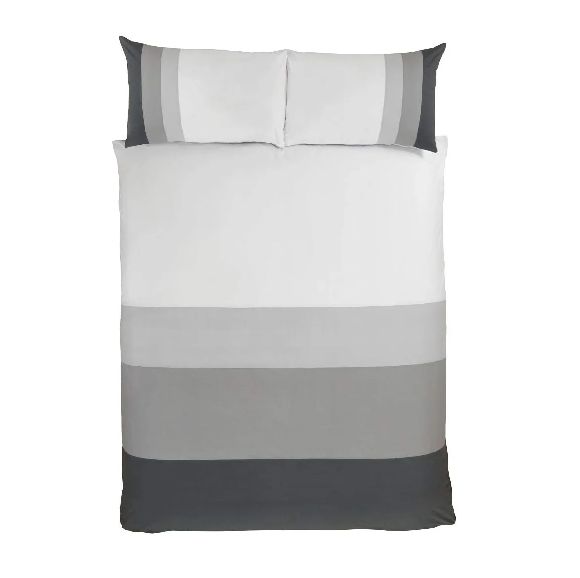 Sleepdown Colour Block Grey Duvet Set Double - Image 2
