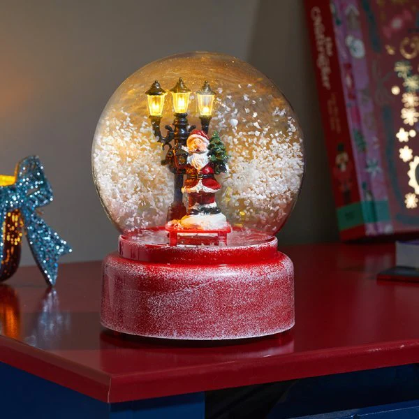 SnowFall Inlit Santa Musical Sphere 19cm