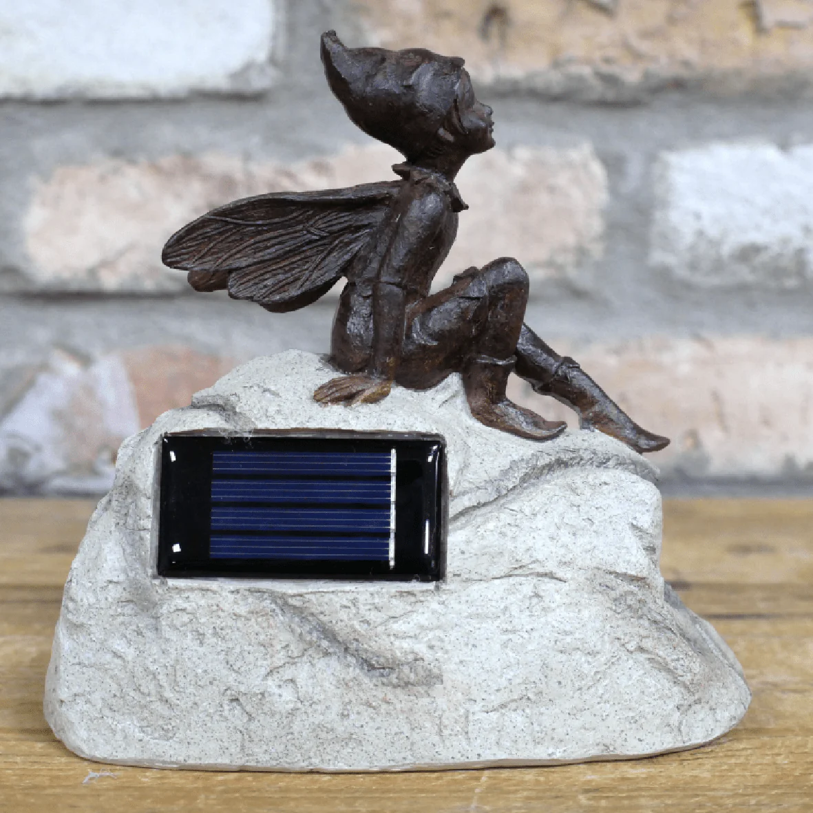 Solar Powered Fairy On Stone 16cm - Image 2