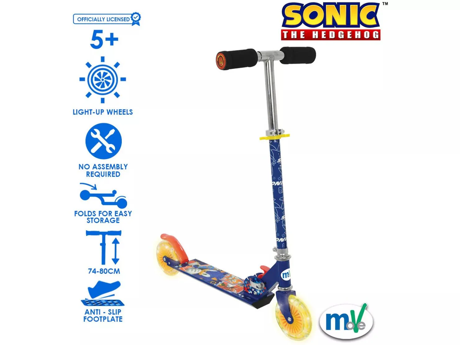 Sonic Folding Inline Scooter with Light up Wheels - Image 6