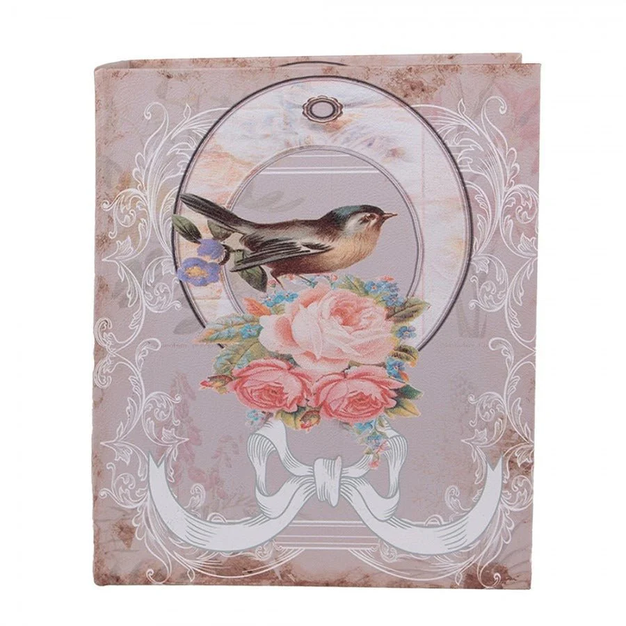Storage Box Set of 3 Books Pink Wood Bird - Image 2