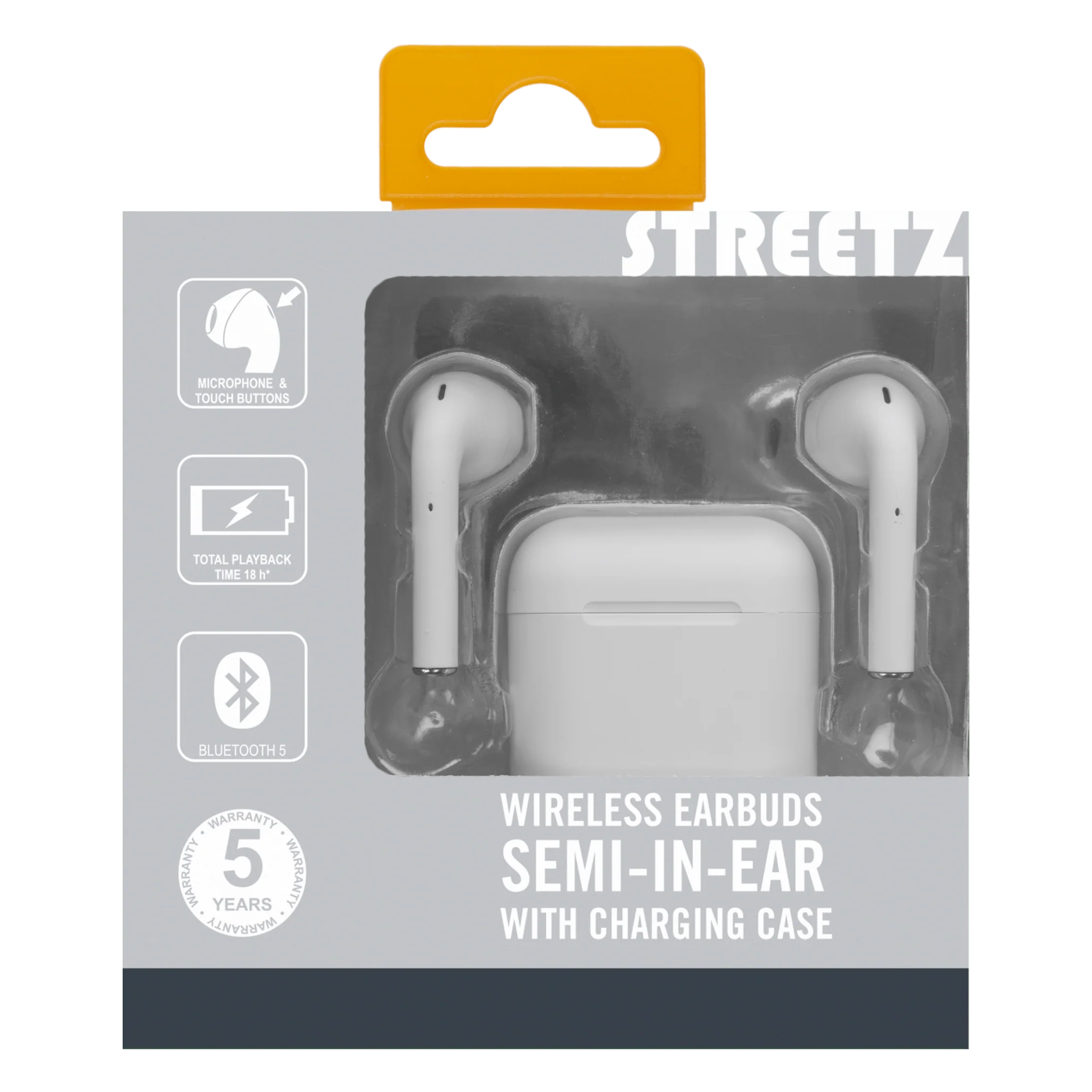 Streetz True Wireless Stereo Earbuds with Charging Case - White - Image 4