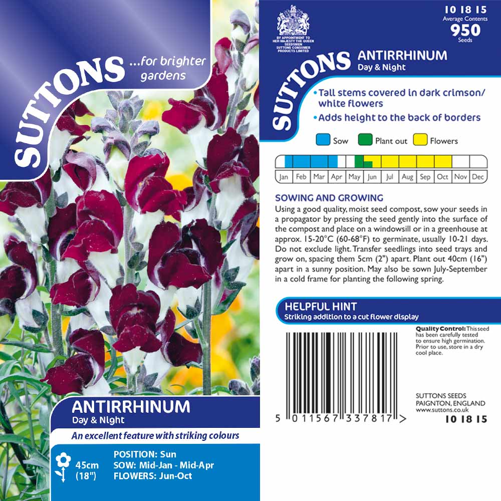 Suttons Antirrhinum Day & Night G101815 - Image 2