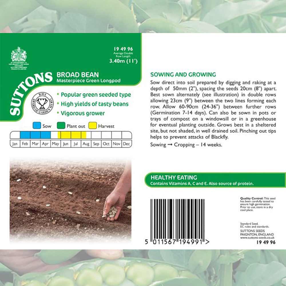 Suttons Broad Bean Masterpiece 194996