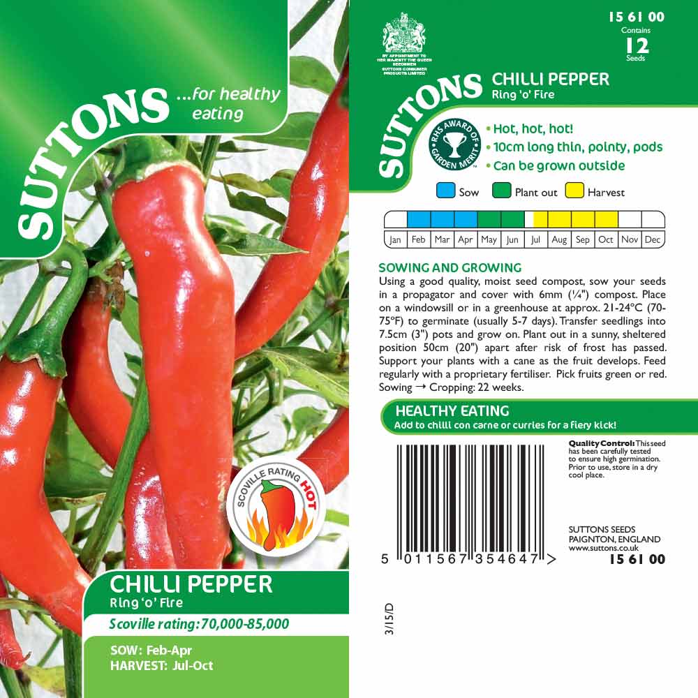 Suttons Chilli Pepper Ring O Fire G156100