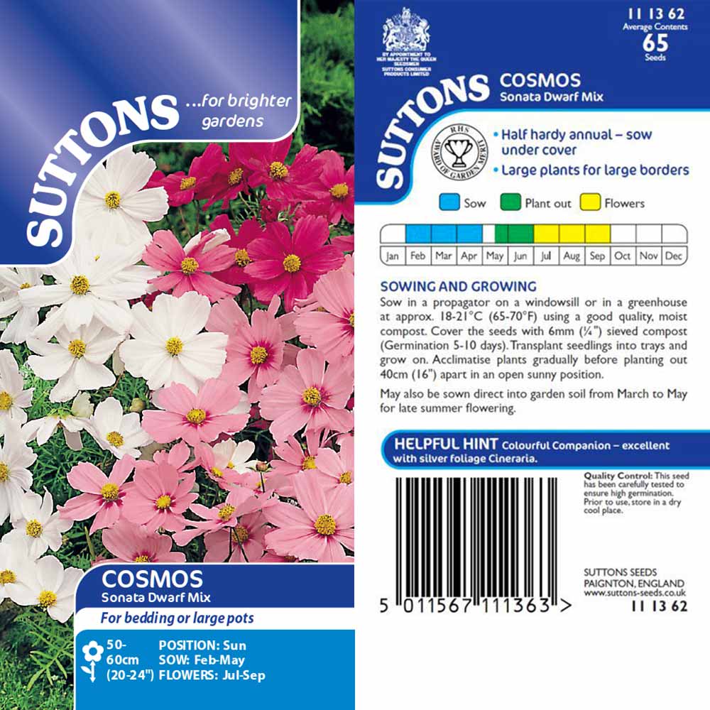Suttons Cosmos Sonata Dwarf Mix - Image 2