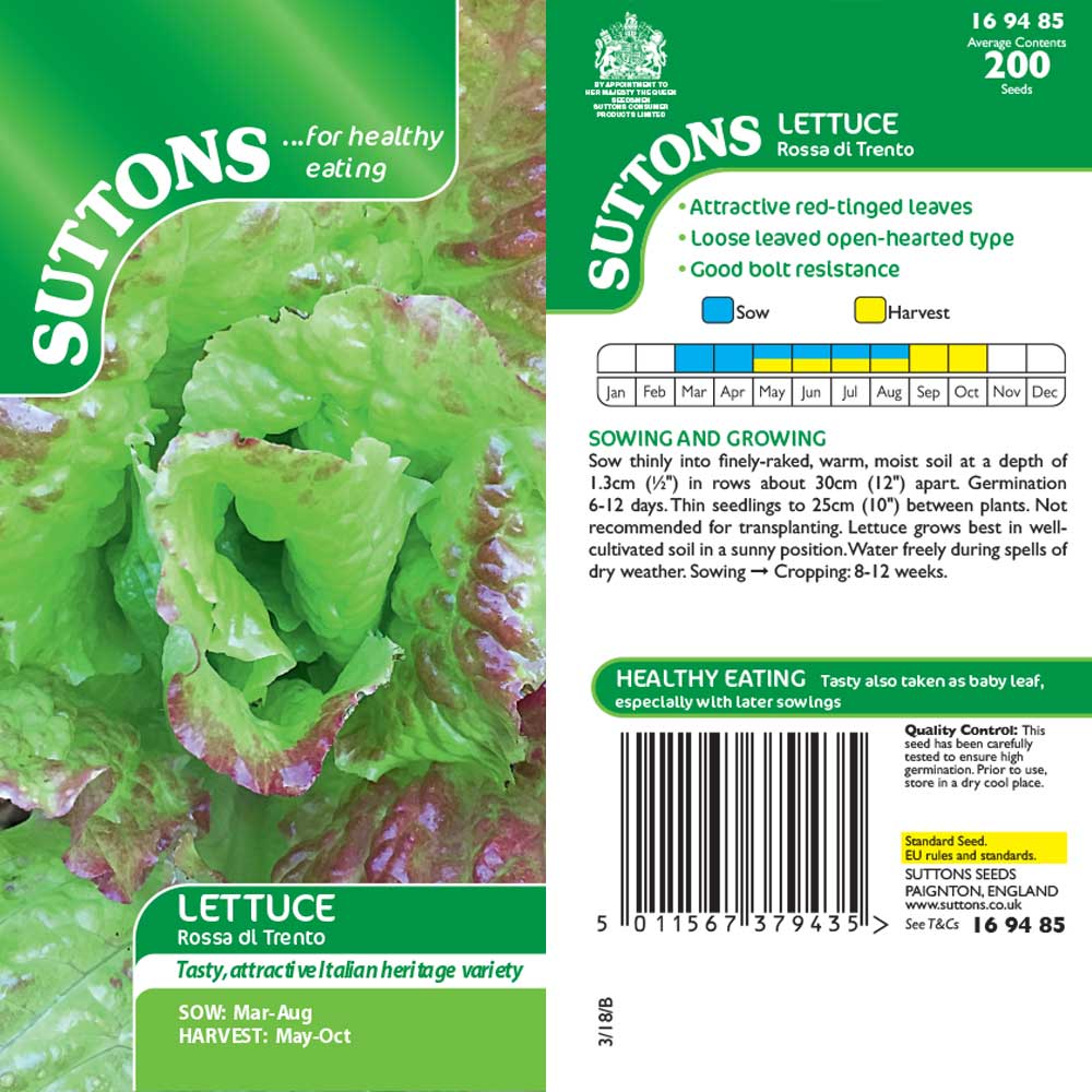Suttons Lettuce Rossa Di Trento