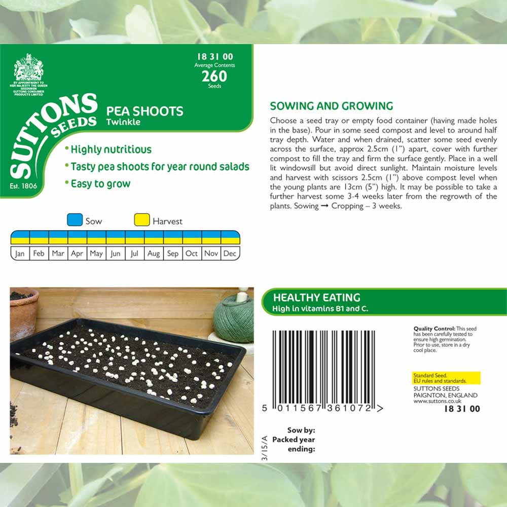 Suttons Pea Shoots Twinkle G183100
