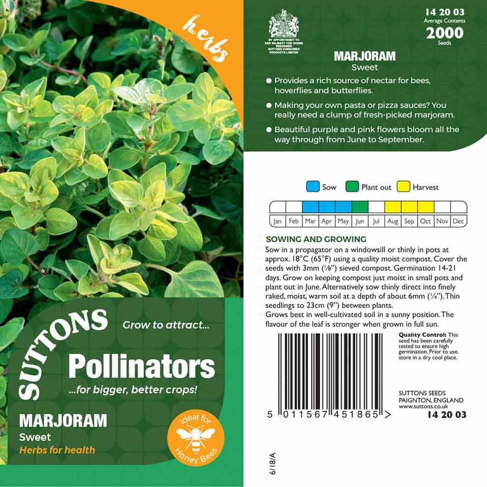 Suttons Sweet Marjoram Pp - Image 2