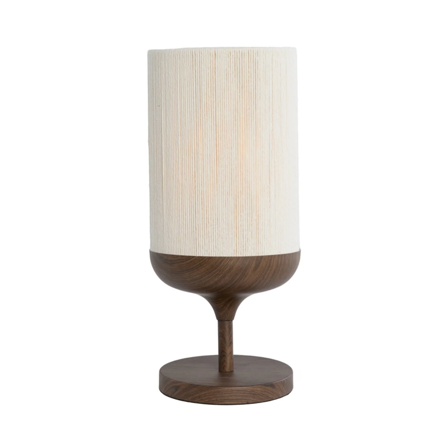 Table Lamp 22.5 x 50cm DANIA Wood Print Dark Brown & Rope Cream - Image 2