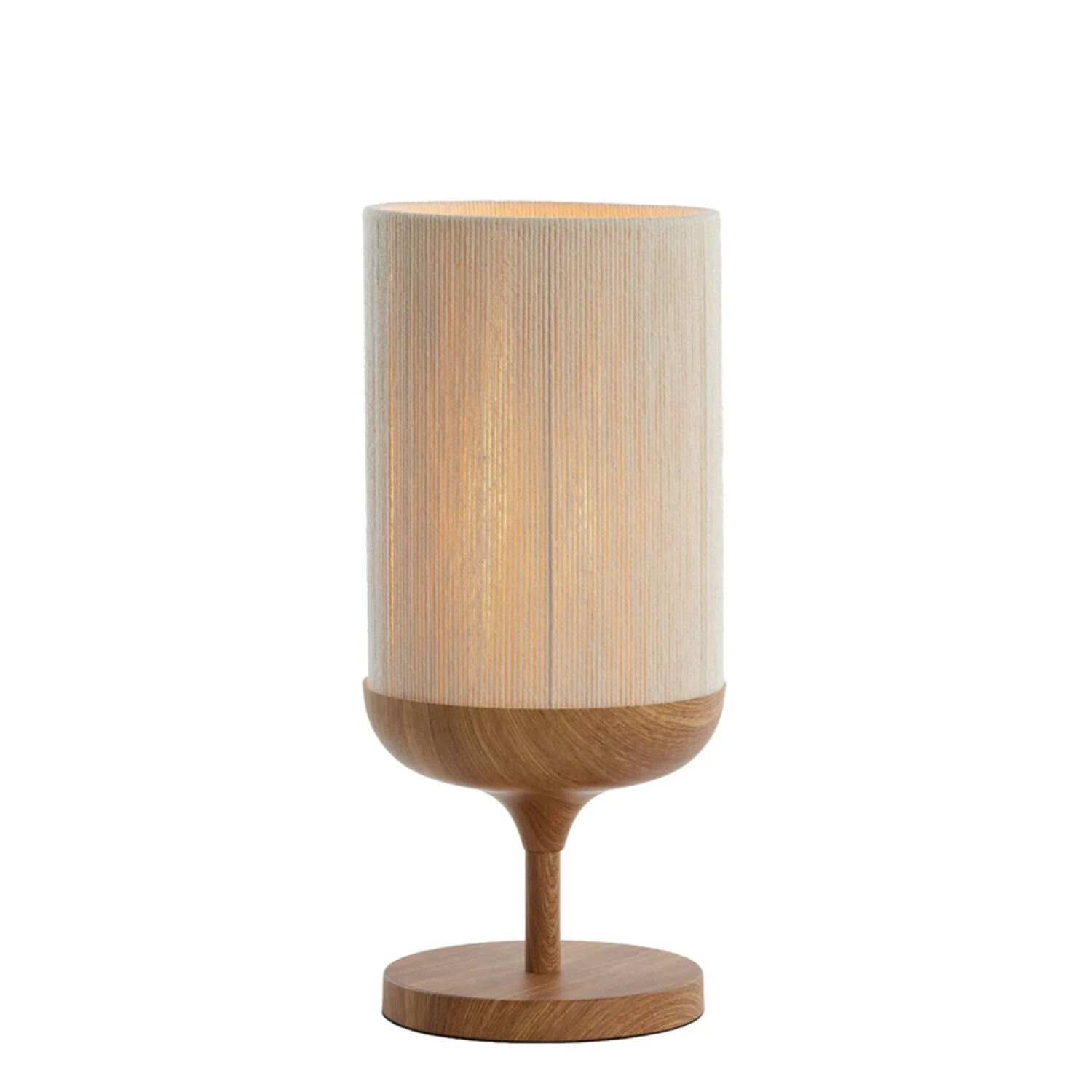 Table lamp 22.5 x 50cm DANIA Wood Print Natural Rope Cream - Image 2