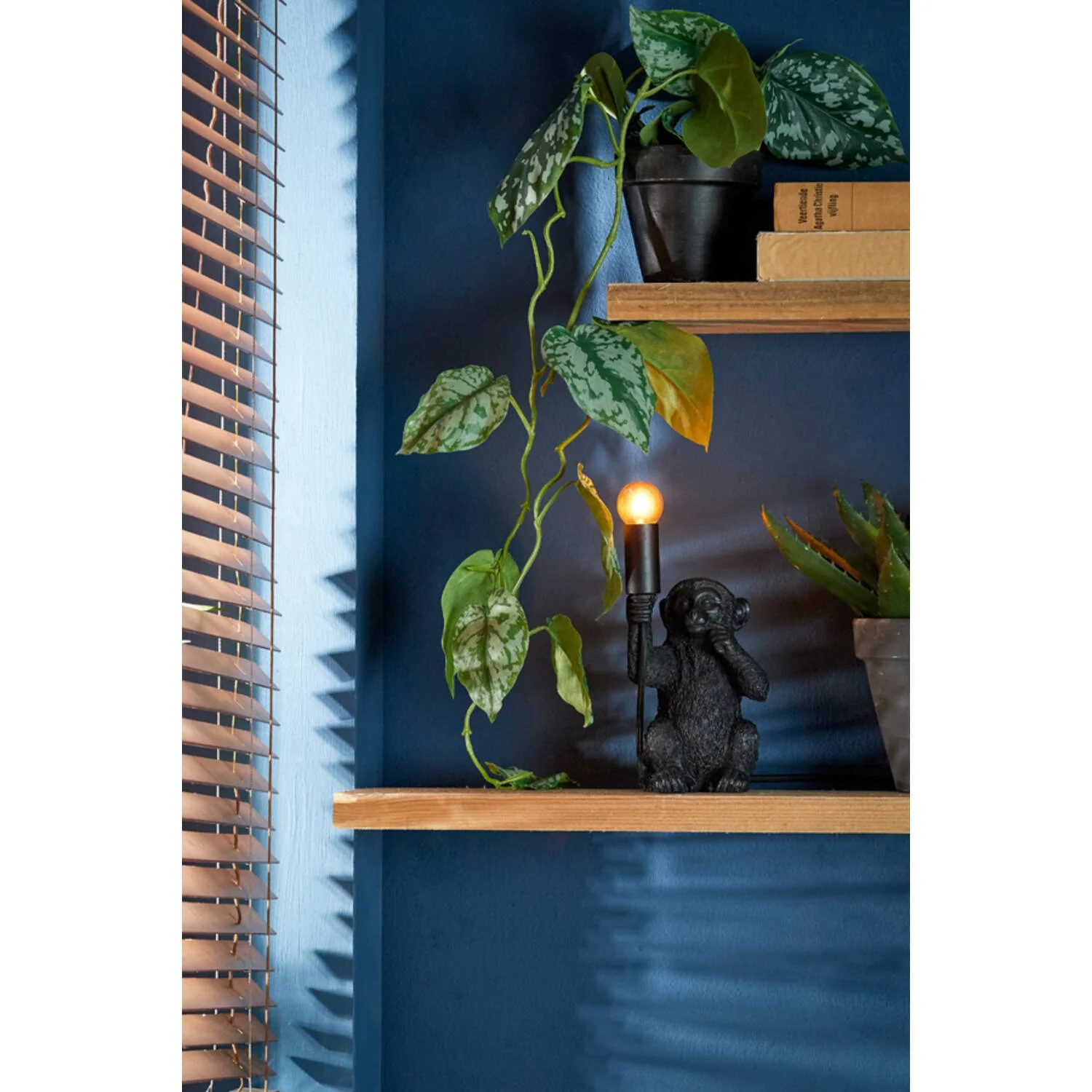 Table Lamp E14 13 x 12.5 x 23.5cm MONKEY Matt Black - Image 7