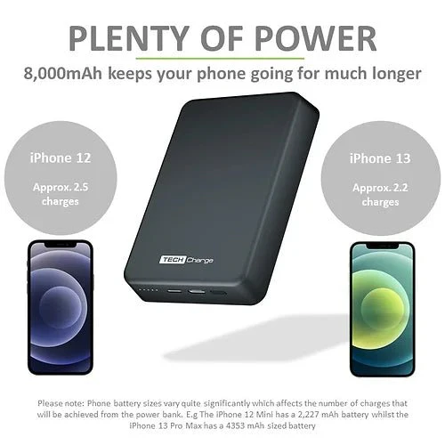 Tech Charge 1729 Black Power Bank - 8000mAh Super Fast - Image 3