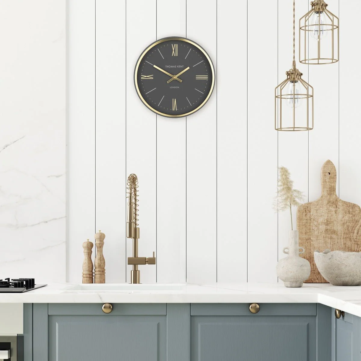 Thomas Kent 10'' Hampton Wall Clock Charcoal - Image 3