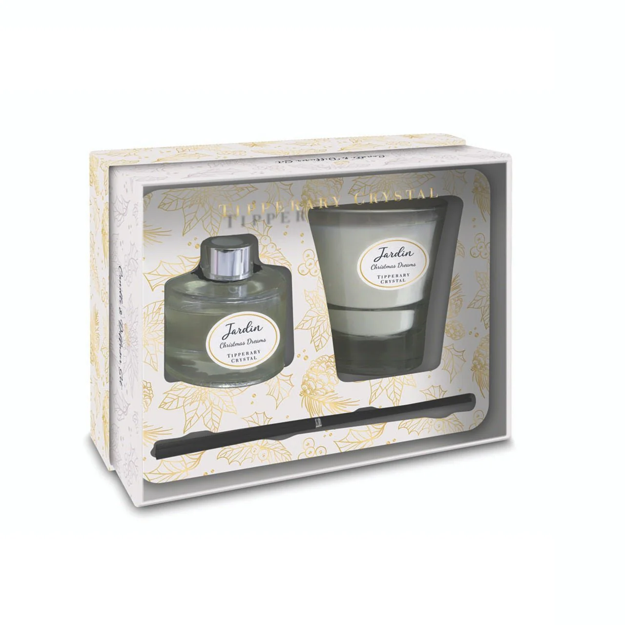TIPPERARY CRYSTAL Jardin Collection Christmas Candle & Diffuser Set - Christmas Dreams