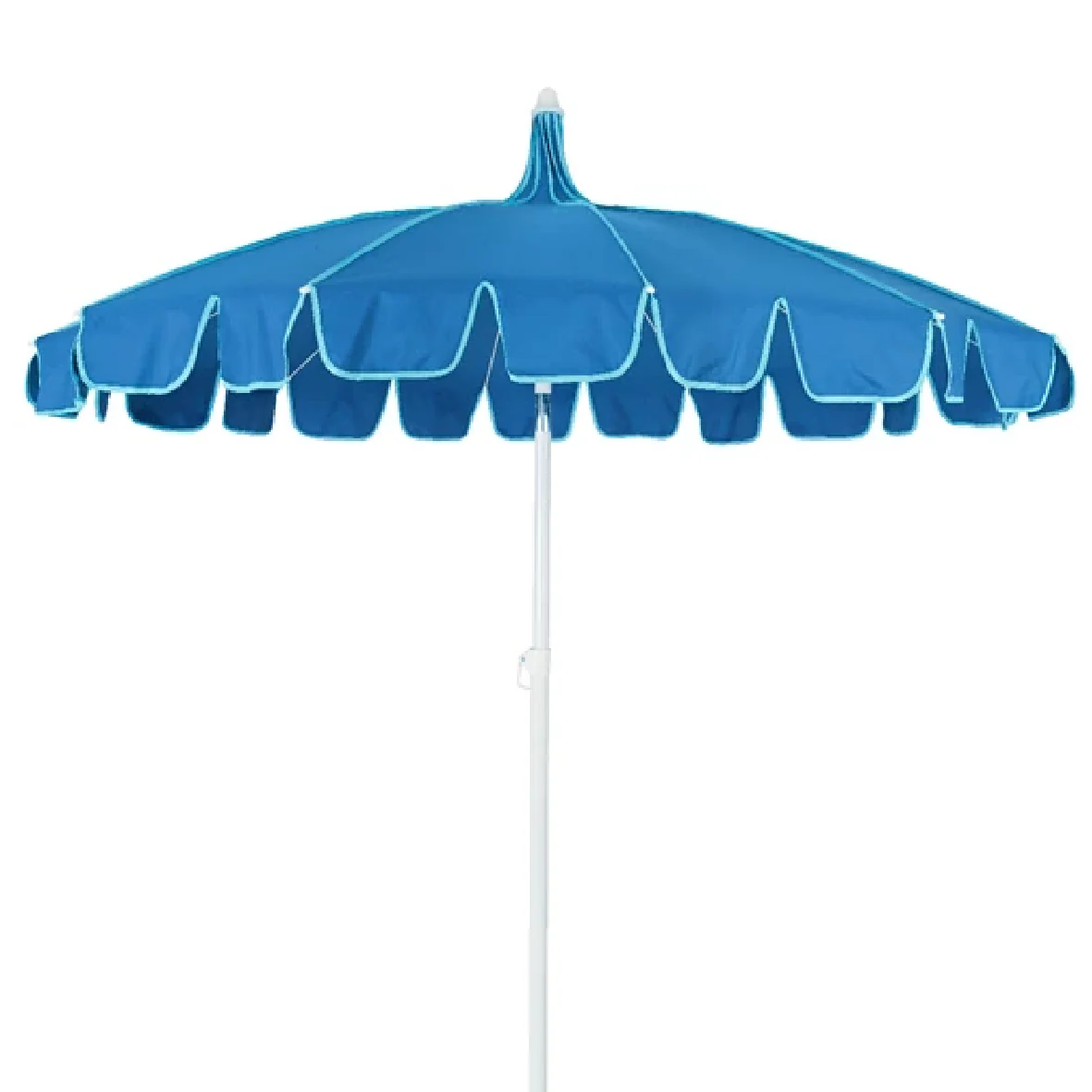 Two Tone Luxury Scalloped Parasol Blue 2m