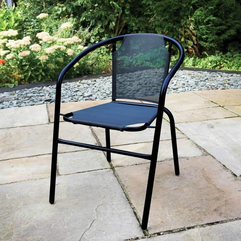 Vancouver Black Stacking Garden Chair