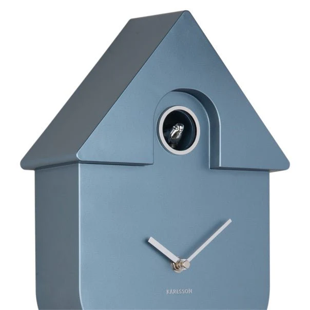 Wall Clock Modern Cuckoo Metallic Dark Blue - Image 4